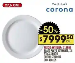 Coto Vajillas corona plato playo actualite oferta