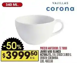 Coto Vajillas corona jarro mug blanco actualite oferta