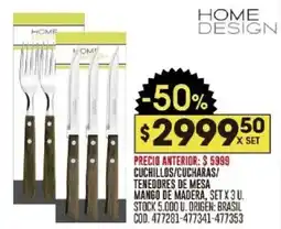 Coto Home design cuchillos/cucharas/ tenedores de mesa mango de madera oferta