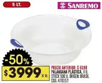 Coto Sanremo palangana plástica oferta