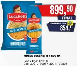 Maxiconsumo Lucchetti fideos oferta
