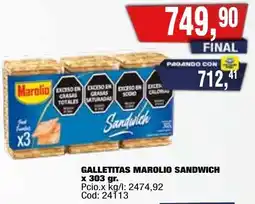 Maxiconsumo Marolio sandwich galletitas oferta