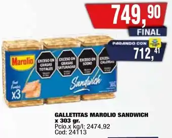 Marolio sandwich galletitas