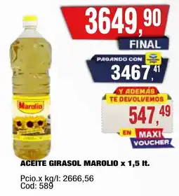 Maxiconsumo Marolio aceite girasol oferta