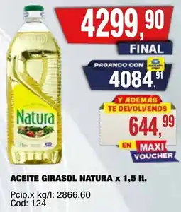 Maxiconsumo Natura aceite girasol oferta