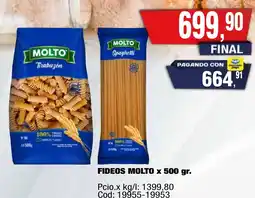 Maxiconsumo Molto fideos oferta