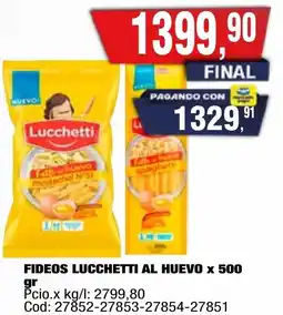 Maxiconsumo Lucchetti fideos al huevo oferta