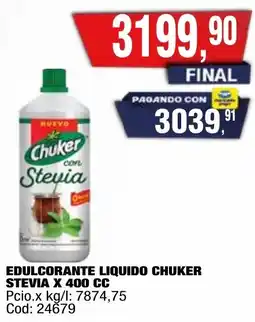 Maxiconsumo Chuker stevia edulcorante liquido oferta