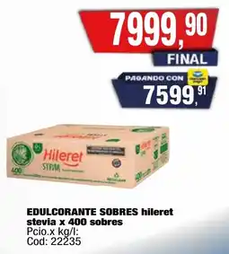 Maxiconsumo Hileret stevia edulcorante sobres oferta