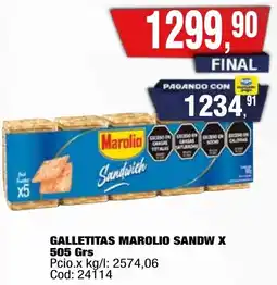 Maxiconsumo Marolio sandw galletitas oferta