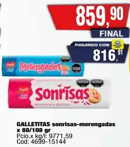 Maxiconsumo Sonrisas-merengadas galletitas oferta