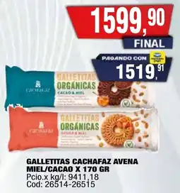 Maxiconsumo Orgánicas galletitas cachafaz avena miel/cacao oferta