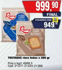 Maxiconsumo Riera tostadas todas oferta