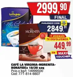 Maxiconsumo La virginia-morenita- bonafide café oferta
