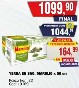 Maxiconsumo Marolio yerba en saq. oferta