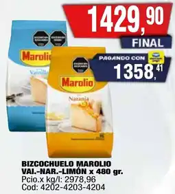 Maxiconsumo Marolio bizcochuelo vai.-nar.-limón oferta