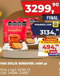 Maxiconsumo Bonafide pan dulce oferta