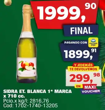 Maxiconsumo Sidra et. blanca 1 marca oferta