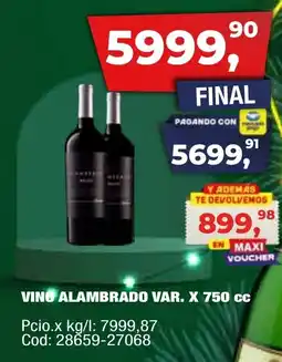 Maxiconsumo Alambrado var. vino oferta