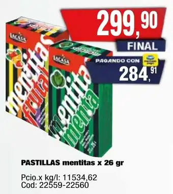 Maxiconsumo Mentitas pastillas oferta