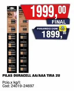 Maxiconsumo Duracell aa/aaa tira pilas oferta