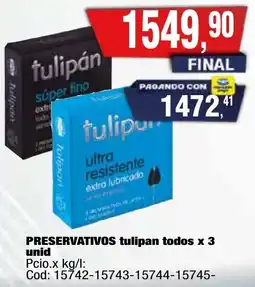 Maxiconsumo Tulipán preservativos todos oferta