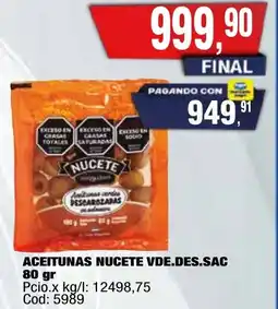 Maxiconsumo Nucete aceitunas vde.des.sac oferta