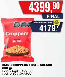 Maxiconsumo Croppers mani tost - salado oferta