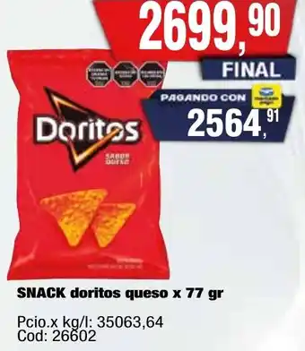 Maxiconsumo Doritos snack queso oferta