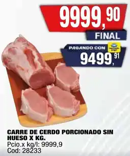 Maxiconsumo Carre de cerdo porcionado sin hueso oferta