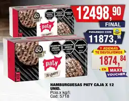 Maxiconsumo Paty hamburguesas caja oferta