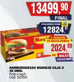 Maxiconsumo Marolio hamburguesas caja oferta