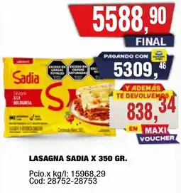 Maxiconsumo Sadia lasagna oferta