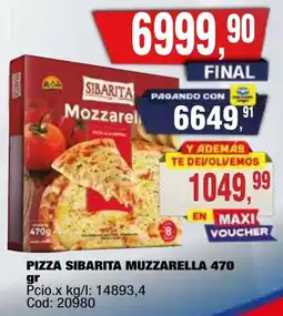 Maxiconsumo Sibarita pizza muzzarella oferta