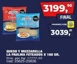 Maxiconsumo La paulina queso y muzzarella feteados oferta