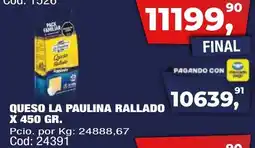 Maxiconsumo La paulina queso rallado oferta