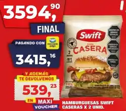 Maxiconsumo Swift hamburguesas caseras oferta