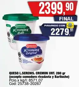 Maxiconsumo Queso l.serenis. cremon unt. oferta