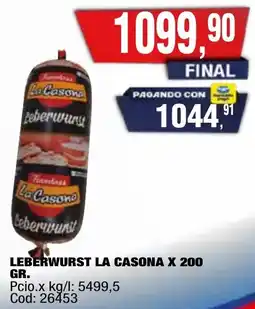 Maxiconsumo La casona leberwurst oferta