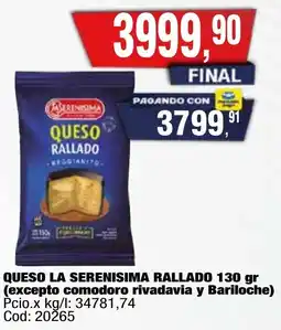 Maxiconsumo La serenisima queso rallado oferta