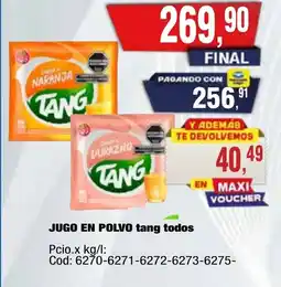 Maxiconsumo Tang jugo en polvo todos oferta