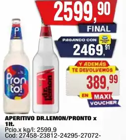Maxiconsumo Dr.lemon/pronto aperitivo oferta