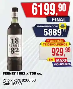 Maxiconsumo 1882 fernet oferta
