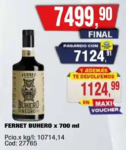 Maxiconsumo Fernet buhero oferta