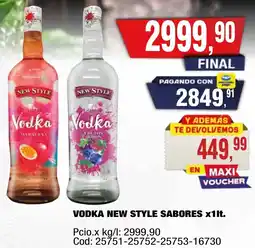 Maxiconsumo Vodka new style sabores oferta