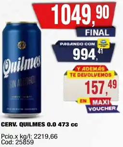 Maxiconsumo Quilmes cerv. 0.0 oferta