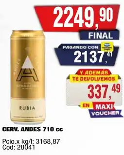 Maxiconsumo Andes cerv. oferta