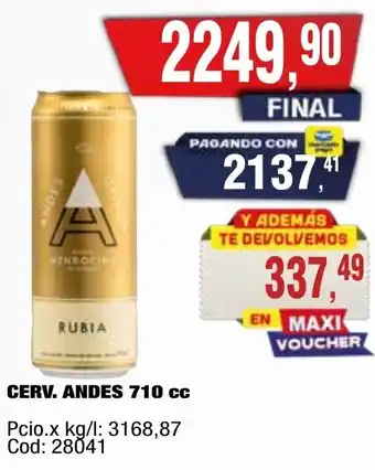 Maxiconsumo Andes cerv. oferta