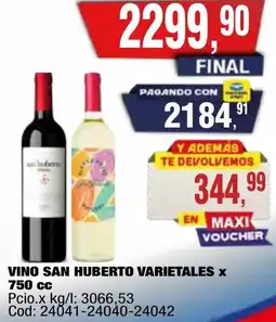 Maxiconsumo San huberto vino varietales oferta