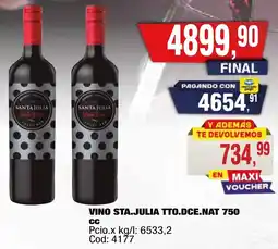 Maxiconsumo Sta.julia vino tto.dce.nat oferta